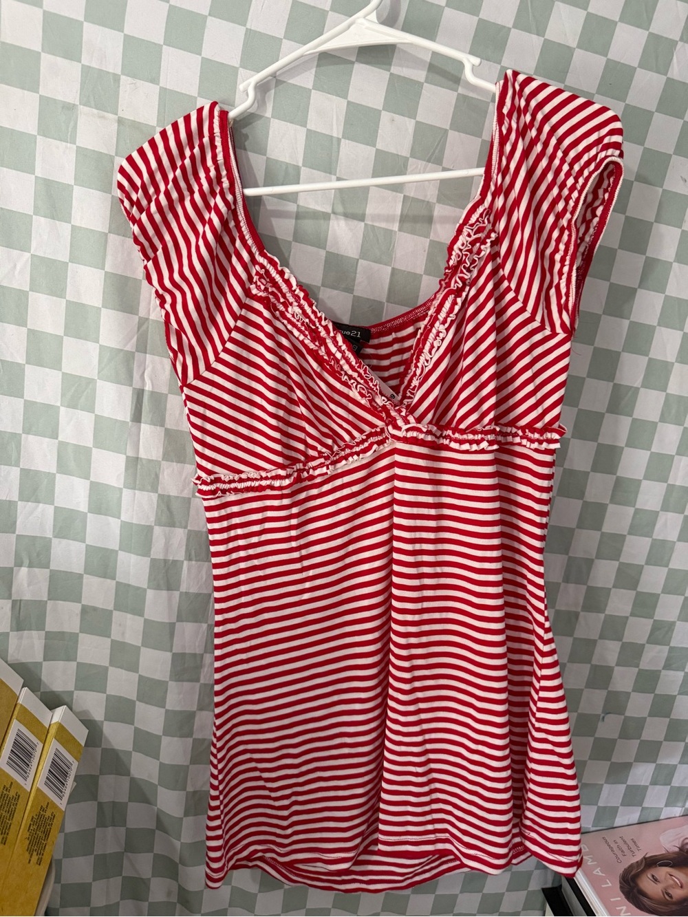 Rue21 Red & White Striped Sleep Chemise